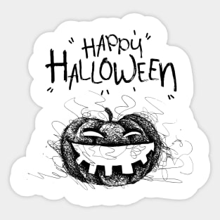 Halloween Scary Evil Pumpkin Funny Pumpkin Head Sticker